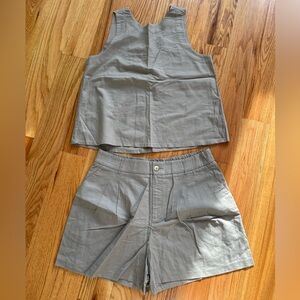 LALU matching linen set - vest and shorts